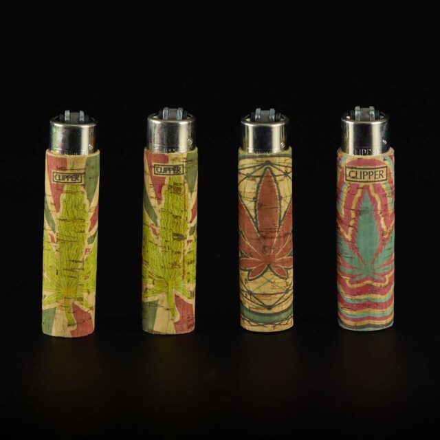 Mechero Clipper Classic con funda de corcho - Hojas 2