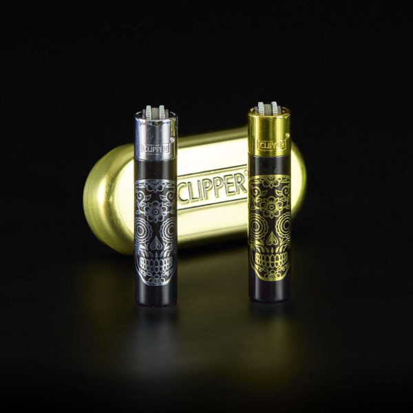 Mechero Clipper de metal Catrina