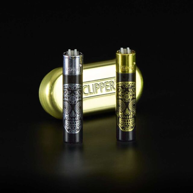 Mechero Clipper de metal Catrina