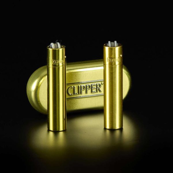 Mechero Clipper de metal Oro