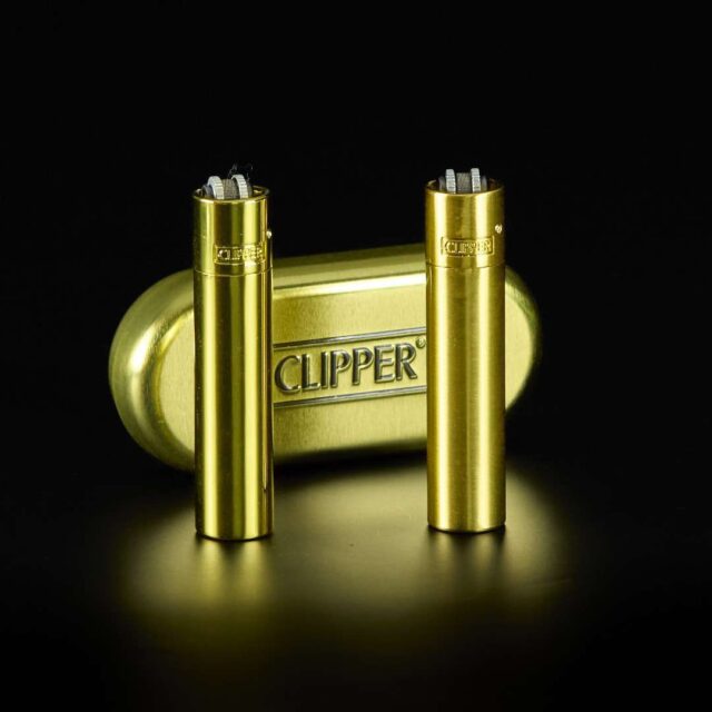 Mechero Clipper de metal Oro