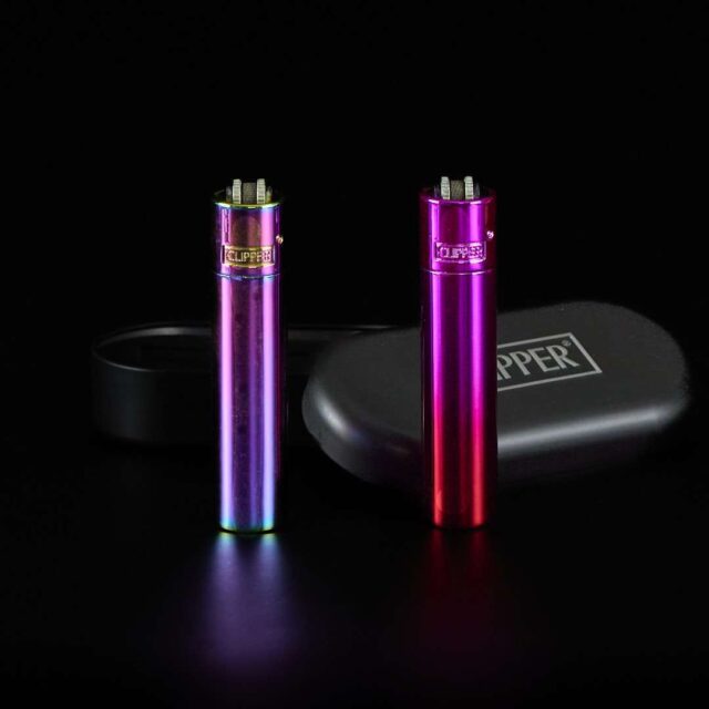 Mechero Clipper de metal - Tornasolado
