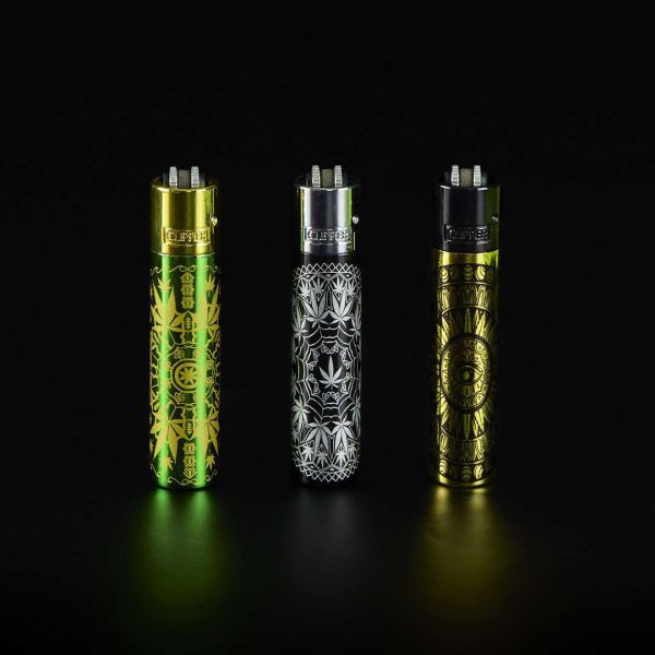 Mechero Clipper de metal Weed Mandala