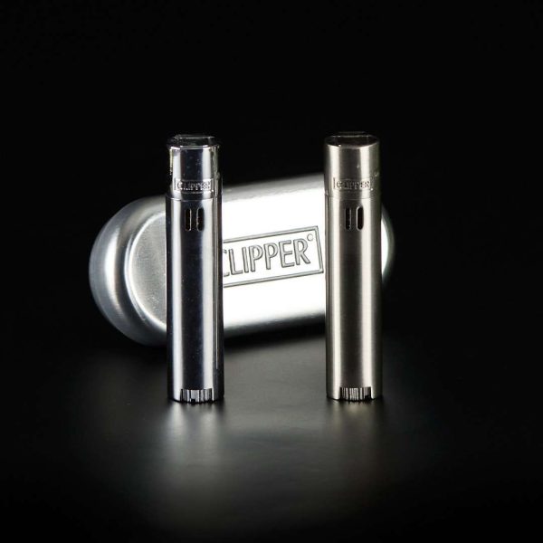 Mechero Clipper de metal electrónico Jet Flame soplete - Silver