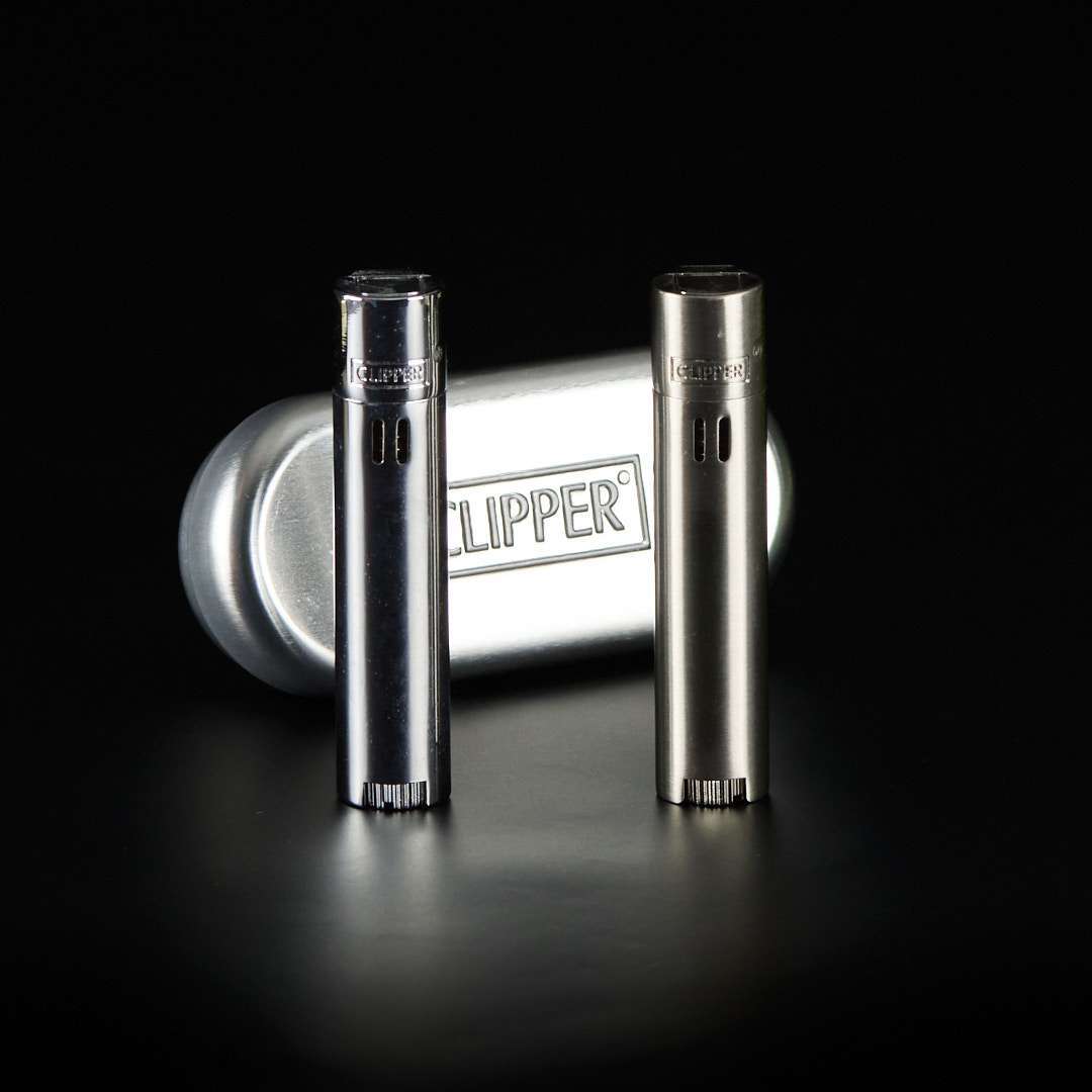 Mechero Clipper de metal electrónico Jet Flame soplete - Silver