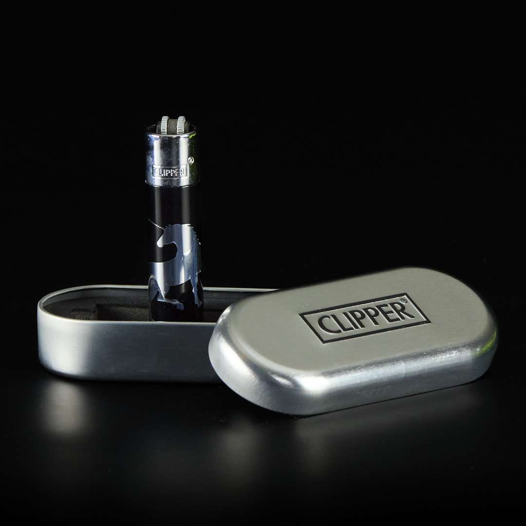 Mechero Clipper de metal Unicornio
