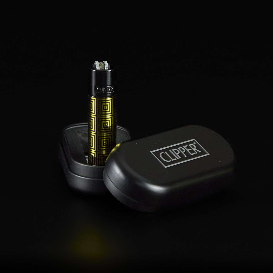 Mechero Clipper de metal Geométrico
