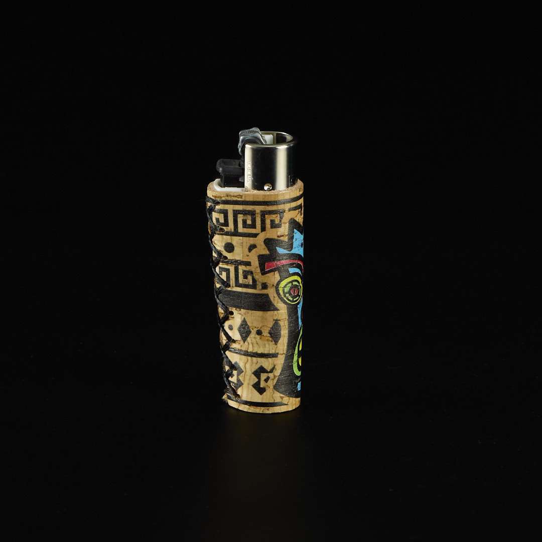 Mechero Clipper Classic con funda de corcho Mascaras tribales - Imagen 4
