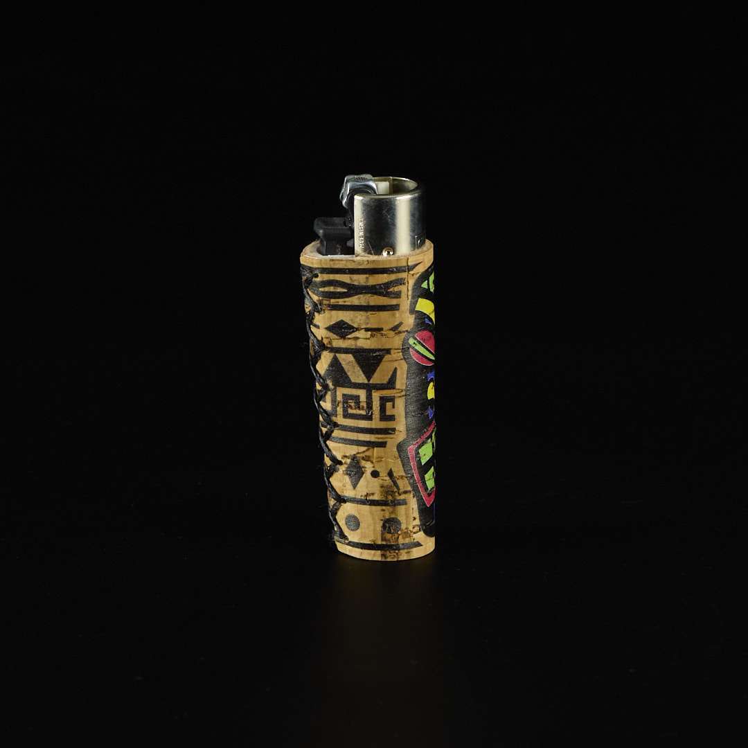 Mechero Clipper Classic con funda de corcho Mascaras tribales - Imagen 5