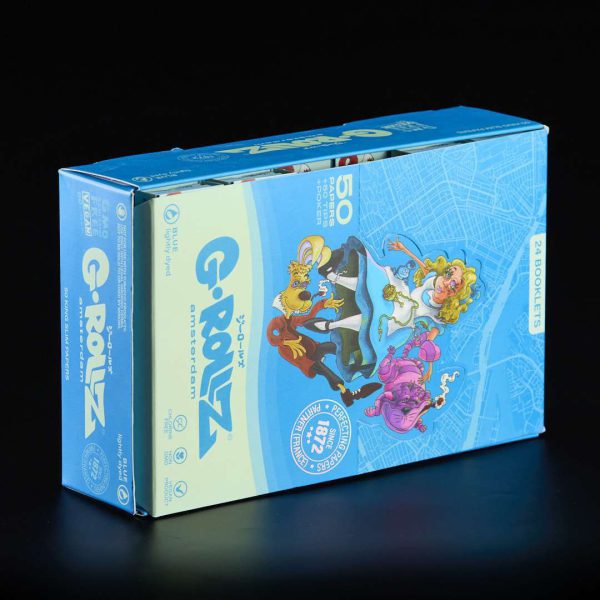 Papel + Boquillas + Poker Grollz King Size con cierre magnético Azul 24u