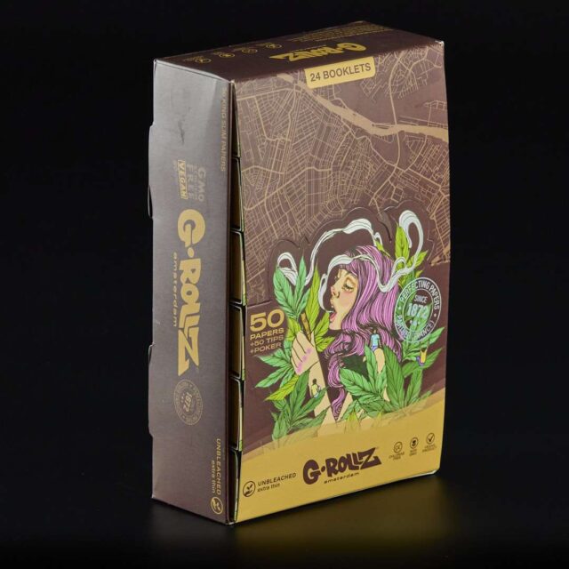 Papel + Boquillas + Poker Grollz King Size con cierre magnético Marrón 24u