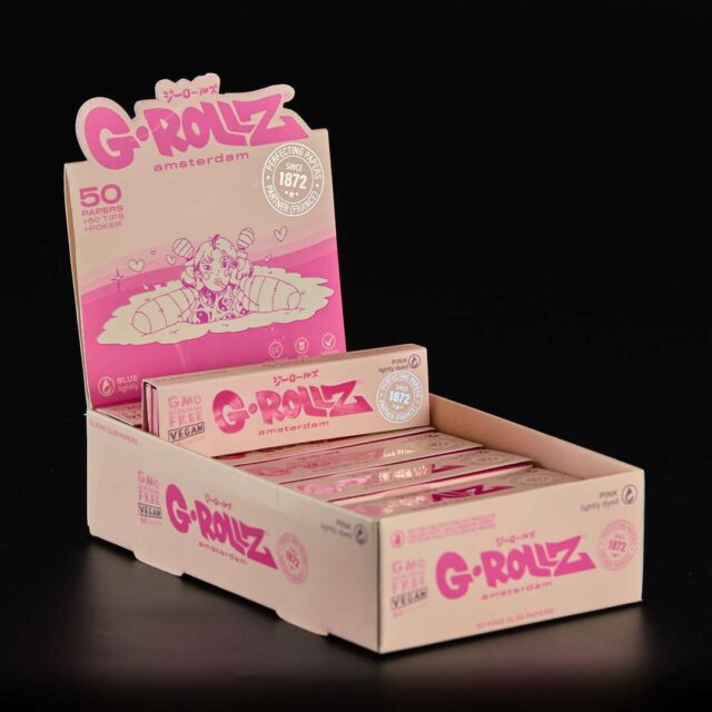 Papel + Boquillas + Poker Grollz King Size Rosa con Cierre Magnético Pack de 24u