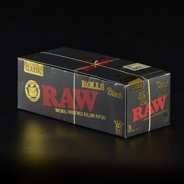 Papel Raw Rollo King Size Black 3m 12u.
