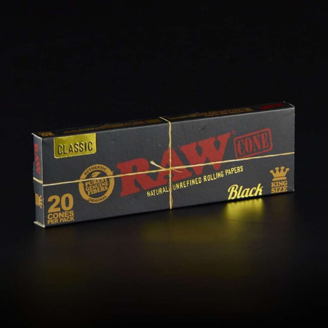 Papel Raw Conos King Size Black 20u.