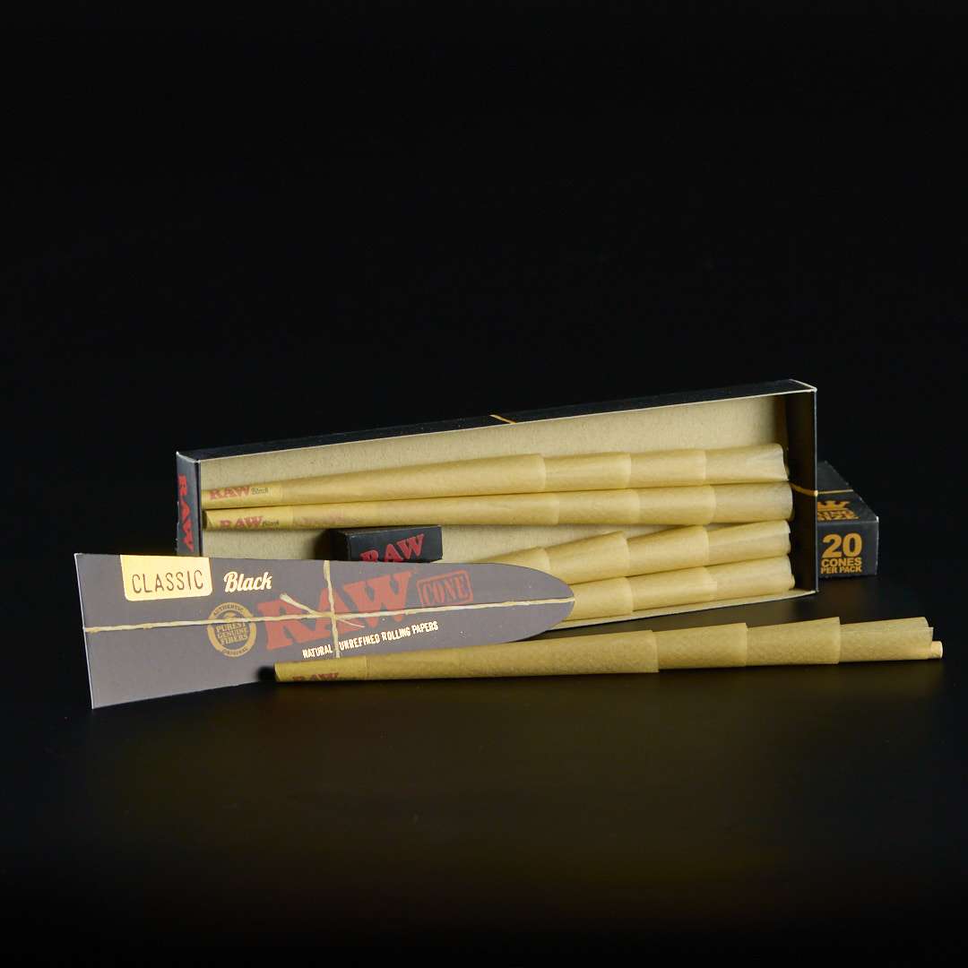Papel Raw Conos King Size Black 20u.