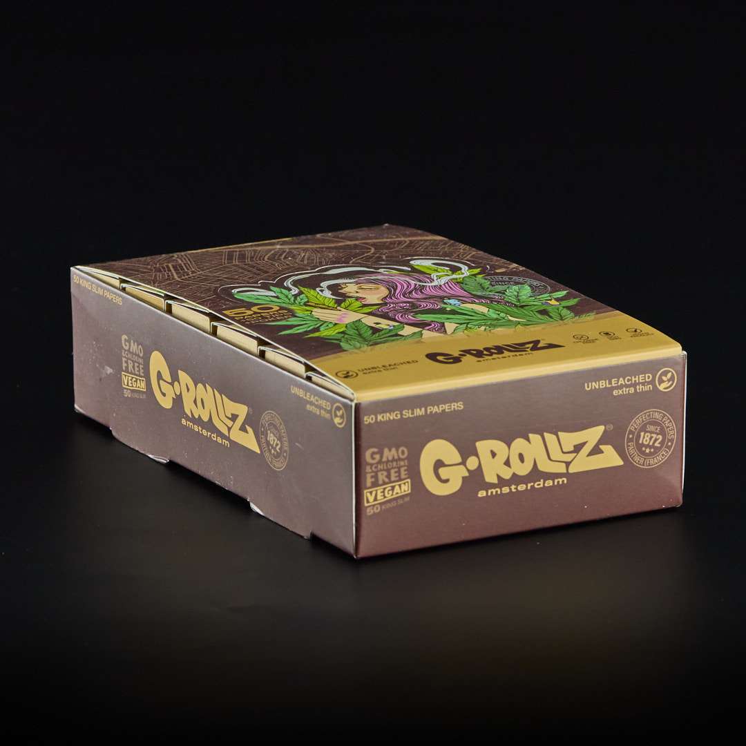 Papel + Boquillas + Poker Grollz King Size con cierre magnético Marrón 24u