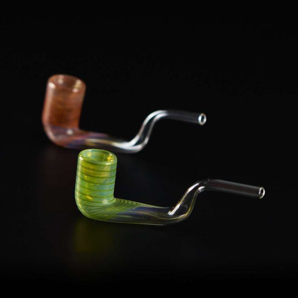 Pipa de cristal 13cm Pipa clásica curva con cazoleta colorada