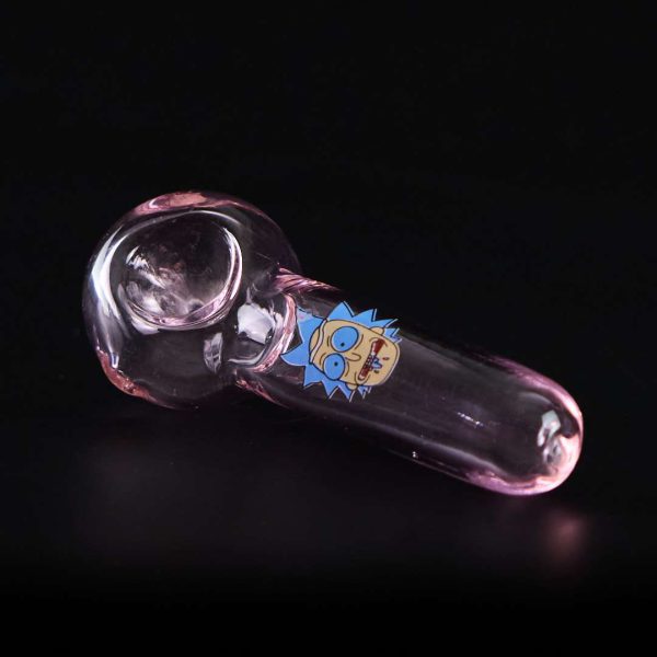 Pipa de cristal americana 10cm Rick & Morty rosa
