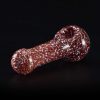 Pipa de cristal americana 12.5cm Roja Jaspeada con ojo frontal