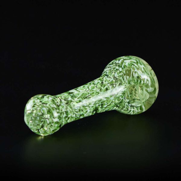 Pipa de cristal americana 12.5cm Verde Jaspeado con ojo frontal