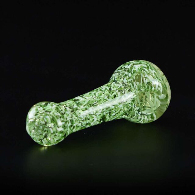 Pipa de cristal americana 12.5cm Verde Jaspeado con ojo frontal