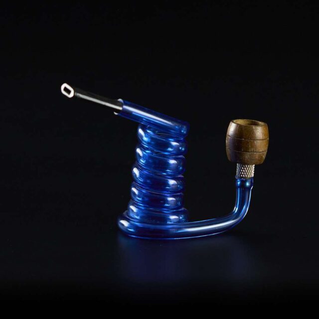 Pipa de metacrilato Espiral vertical con cazoleta de madera
