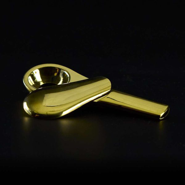 Pipa de metal 10cm Jopi Gold con tapa magnética y estuche