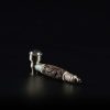 Pipa de metal y madera 9cm - Grabada con tapa