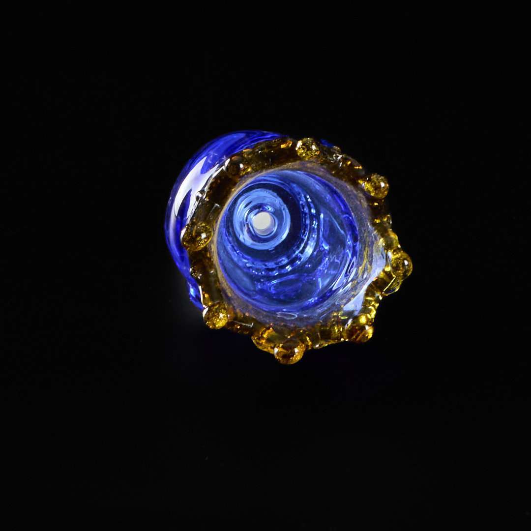 Cazoleta de Cristal Calavera con Corona 18mm Azul