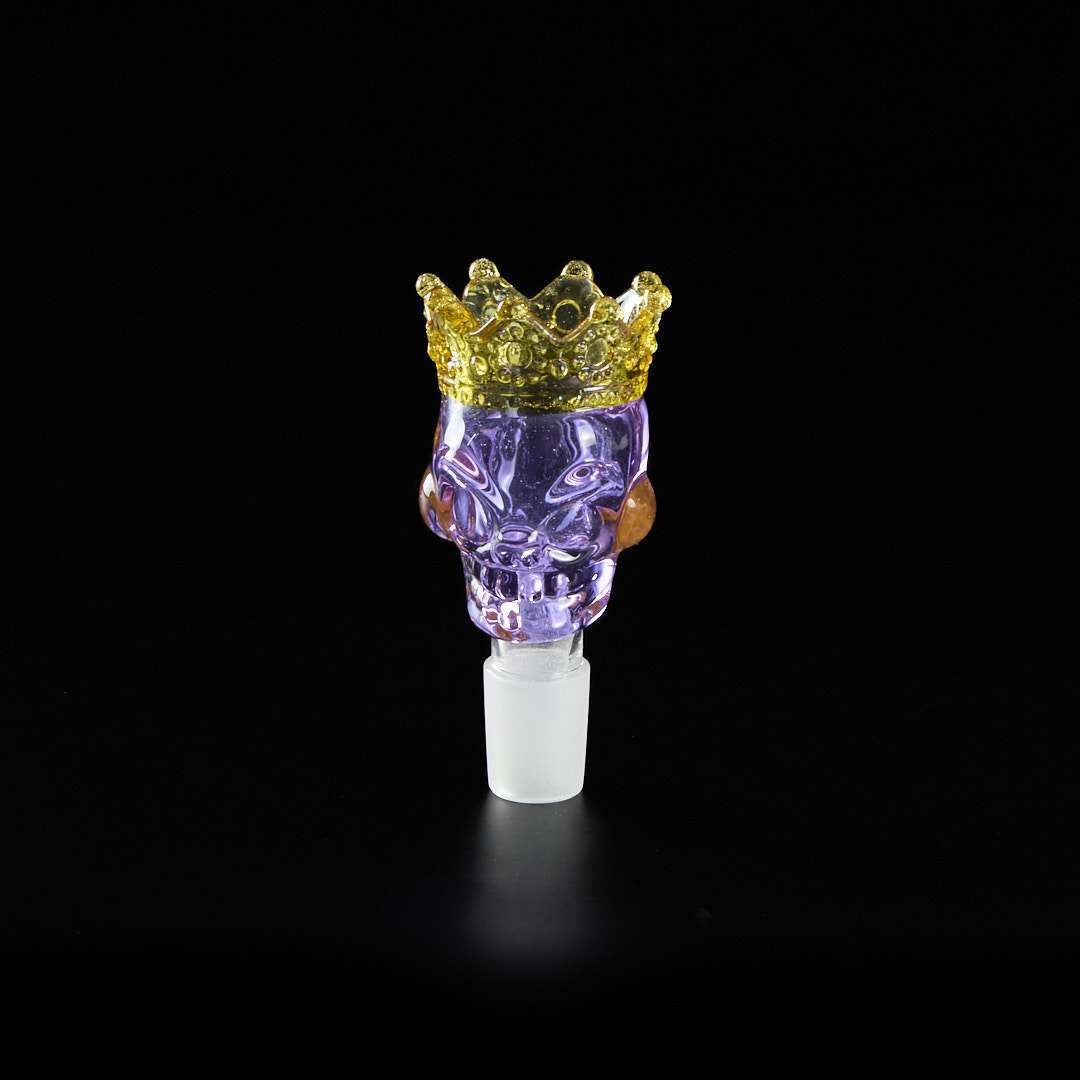 Cazoleta de Cristal Calavera con Corona 18mm Púrpura