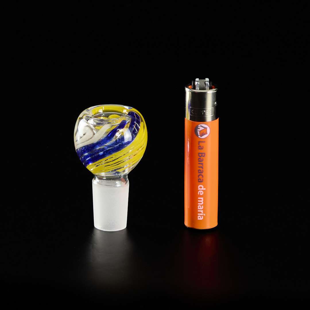 Cazoleta de Cristal Ahumado Boost 18mm Amarilla y Azul