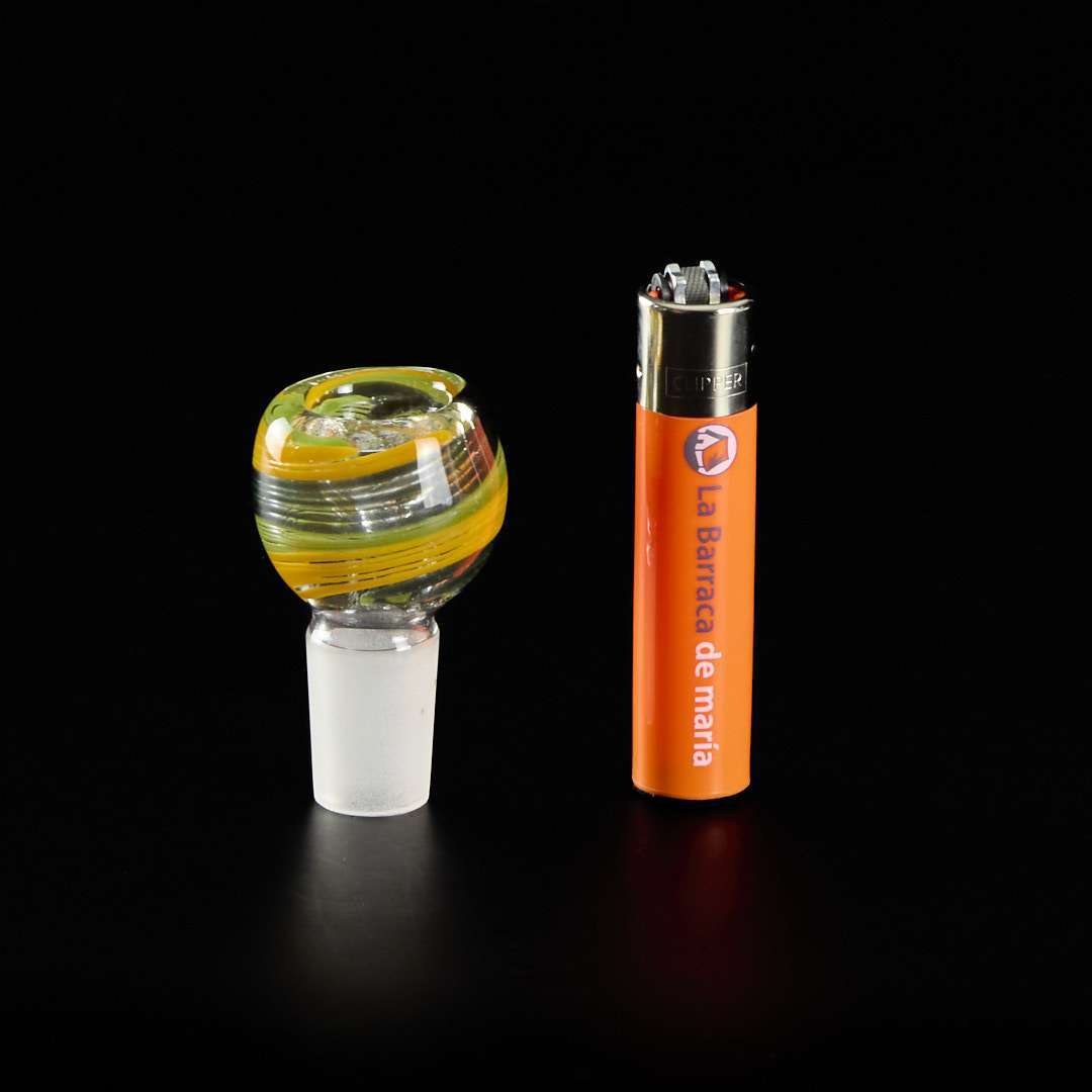 Cazoleta de Cristal Ahumado Boost 18mm Amarilla y Verde