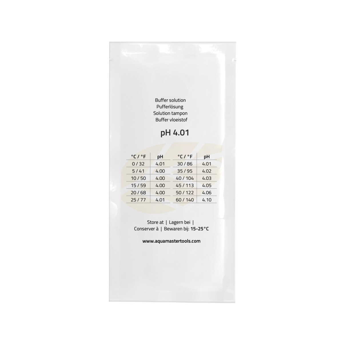 Solución de calibración pH 4.01 sobres de Aqua Master