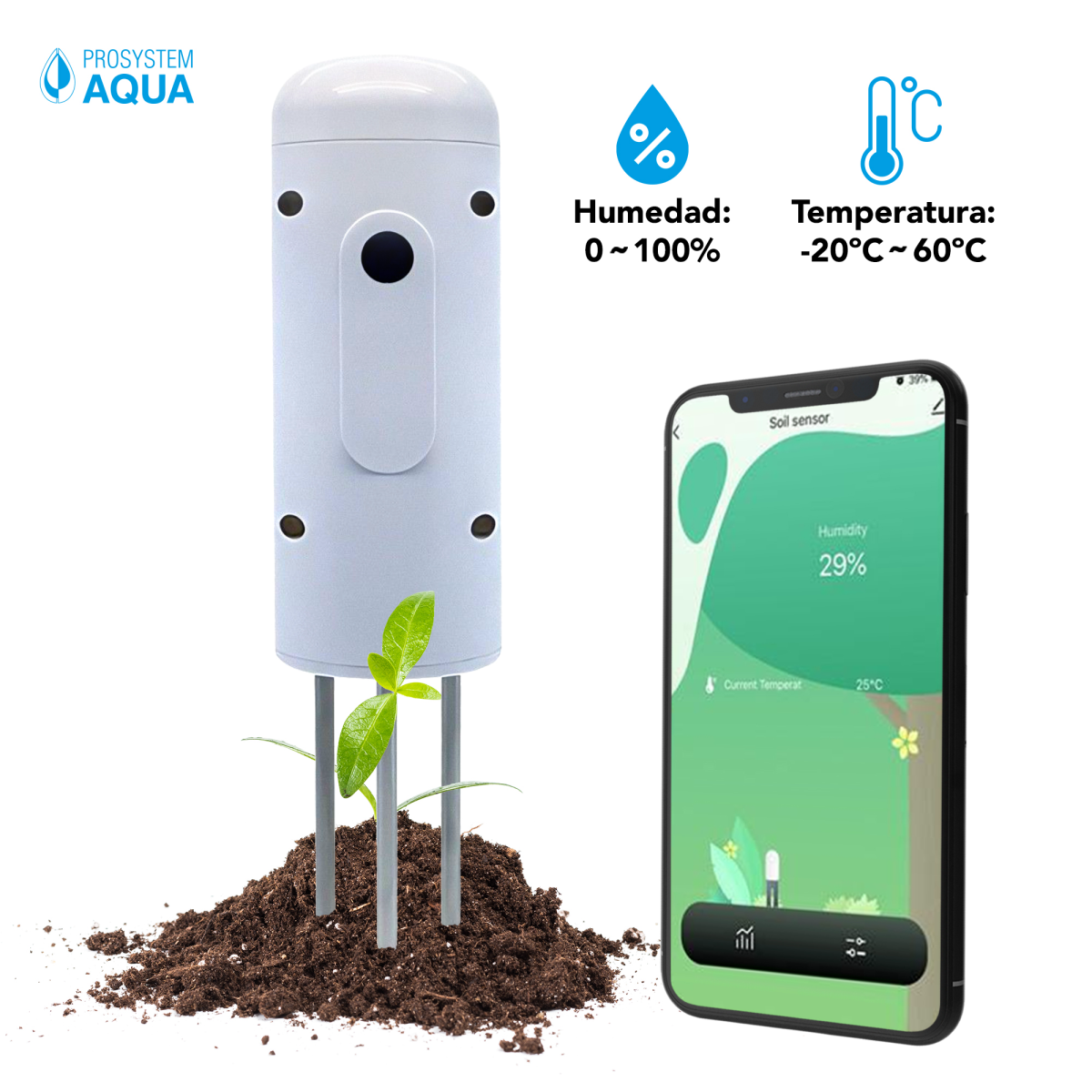 Sensor humedad y temperatura WiFi de Prosystem Aqua