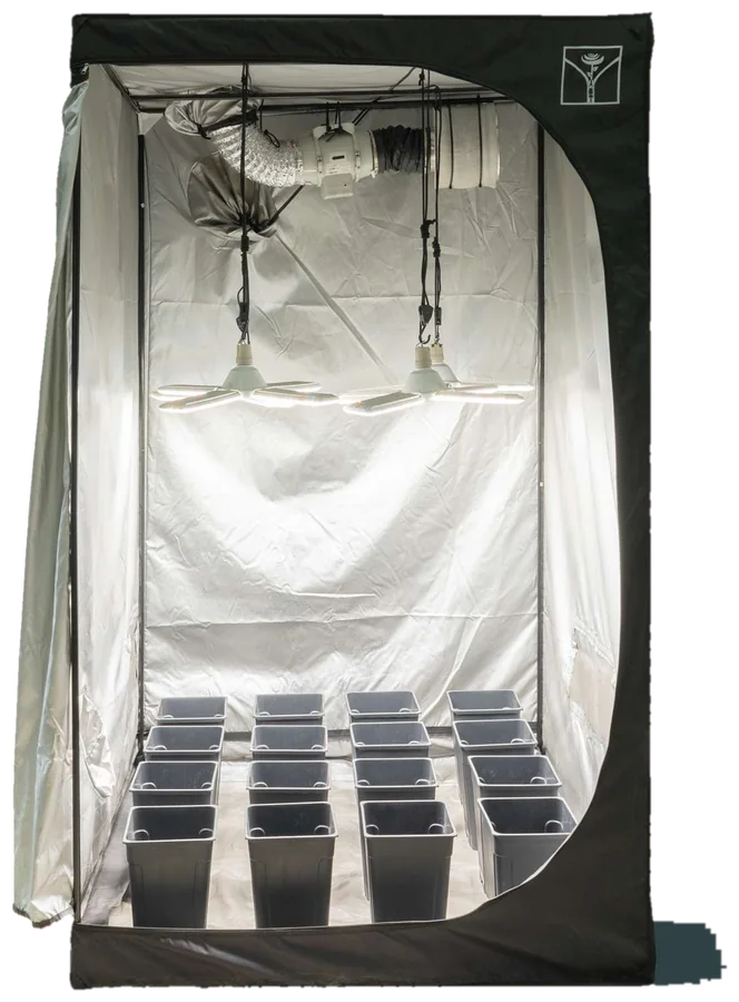 Pack OASIS: armario de cultivo interior con LED, extractor y macetas