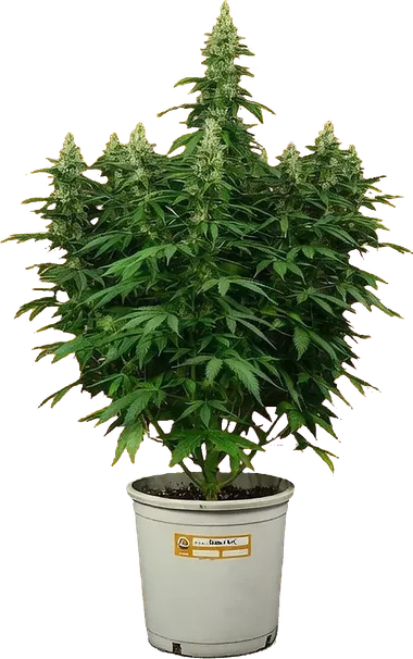 Planta autofloreciente en su maceta del pack de exterior